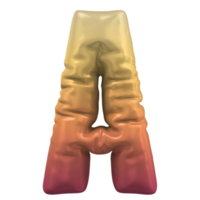 A  Font 3d render 3d render png