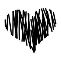 Black doodle heart. Scribble love sign icon. Template for t-shirt, card, invitation vector