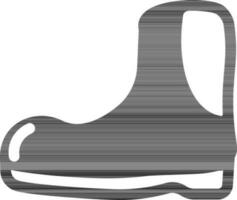 black and white Boot Icon in Flat Style. vector