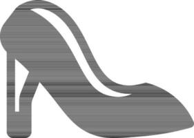 black and white High Heels Icon in Flat Style. vector