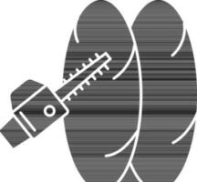 Tree Cutting with Chainsaw Icon in black and white Color. vector