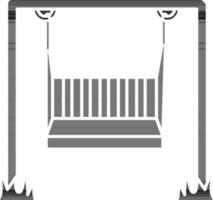 negro y blanco asiento columpio icono en plano estilo. vector