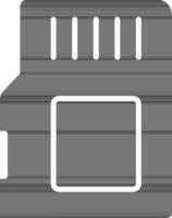 Memory or SD Card Icon in black and white Color. vector