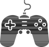 black and white Game Pad Icon in Flat Style. vector