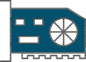 GPU Graphics Processing Unit Icon in Flat Style. vector