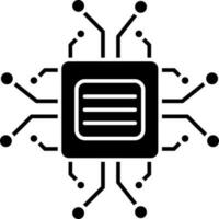 CPU or Processor Chip Icon in black and white Color. vector