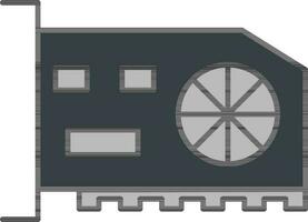 GPU Graphics Processing Unit Icon in Flat Style. vector