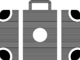 black and white icon of Briefcase in flat style. vector