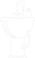 Isolated thin line icon of Sink. vector