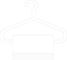 Thin line icon of Hanger with Towel. vector