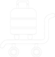 Luggage Trolley with Suitcase icon. vector