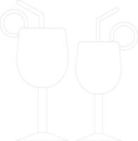 Mocktail or Cocktail icon made with line strokes. vector