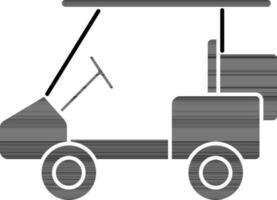 Lawn Mower Truck Glyph Icon in Flat Style. vector