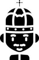 King Icon In black and white Color. vector