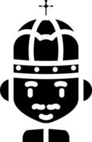 King Icon In black and white Color. vector