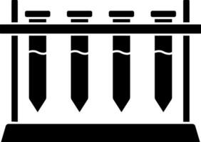 Flat Style Test Tube Rack Icon in black and white Color. vector