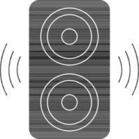 Speaker Icon In Black And White Color. vector