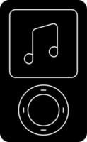 iPod icono en negro y blanco color. vector