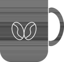 black and white Coffee Cup Icon in Flat Style. vector