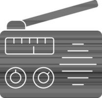 Flat Style Radio Icon In Black And White Color. vector