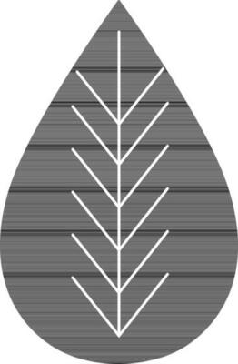 Flat style leaf in black and white color.