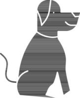 ilustración de perro icono en negro y blanco color. vector