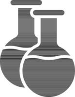 Two Round Bottom Flask Icon In black and white Color. vector