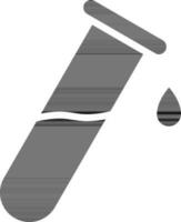 Isolated Test Tube Icon In black and white Color. vector