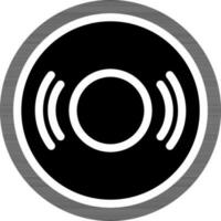 Flat Style Compact Disc Icon in black and white Color. vector