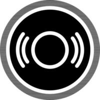 Flat Style Compact Disc Icon in black and white Color. vector