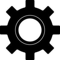 Flat Style Setting Or Cogwheel Icon In Black And White Color. vector