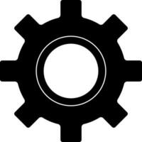 Flat Style Setting Or Cogwheel Icon In Black And White Color. vector