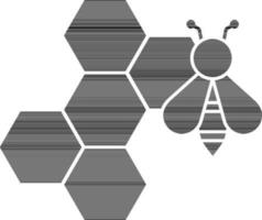 Honey Bee Net Icon In black and white Color. vector