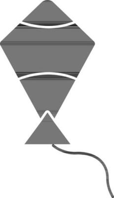Illustration of Kite Icon In black and white Color.