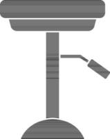 altura ajustable taburete icono en negro y blanco color. vector