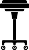 Flat Style Wheel Stool Icon In black and white Color. vector