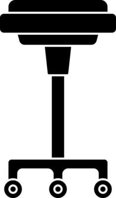 Flat Style Wheel Stool Icon In black and white Color.
