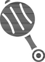 Rattle Icon In black and white Color. vector