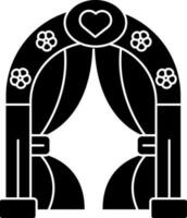 Wedding Arch Icon In black and white Color. vector