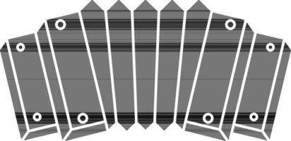 Flat Style Accordion Icon in black and white Color. vector