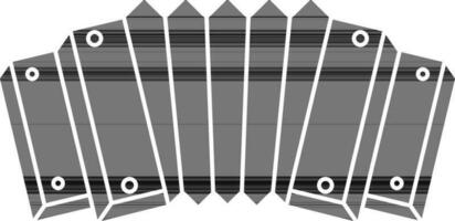 Flat Style Accordion Icon in black and white Color. vector