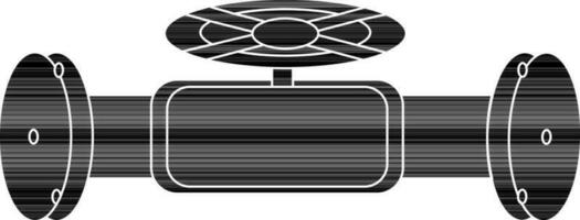 Illustration of a black valve pipe. vector