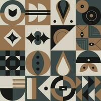 Abstract geometric pattern design in retro style. Vector illustration.