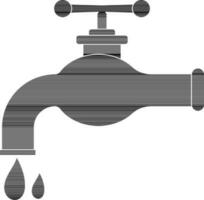 Water tab with falling drop in black color. vector
