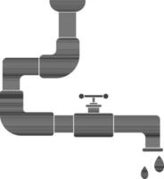 Black water tab with falling drops. vector