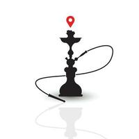 Hookah Arabian Shisha with location pin point design vector illustration