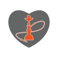 narguile árabe shisha dentro un forma de amor corazón diseño vector ilustración