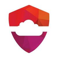 Cloud Security Templete and Cloud Icon Vector Illustration