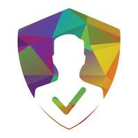 Verified Shield with Check Mark Security Icon Vector Illustration