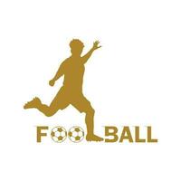 Football soccer player man in action with creative text white background. Vector illustration